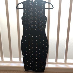 Black/Gold Bandage Dress